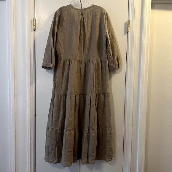 Jenni Kayne James midi Dress Willow size M sage green cotton linen - Picture 8 of 8